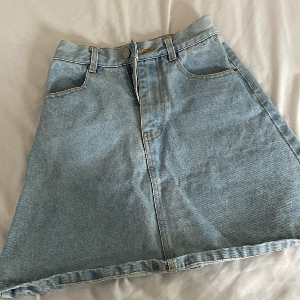 korean denim mini skirt
